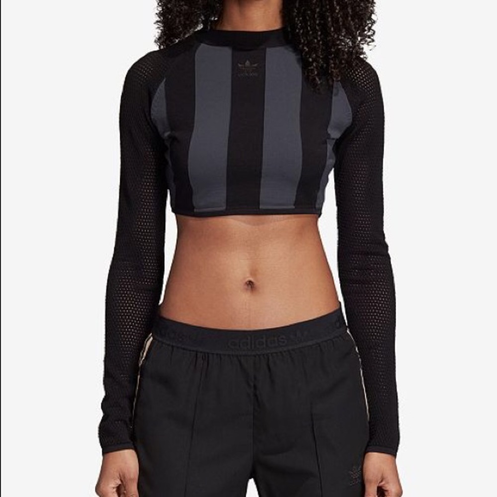 NWOT Adidas Mesh-sleeve Cropped Top Sz: M